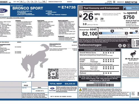 Used 2024 Ford Bronco Sport Outer Banks AWD/4WD image 5