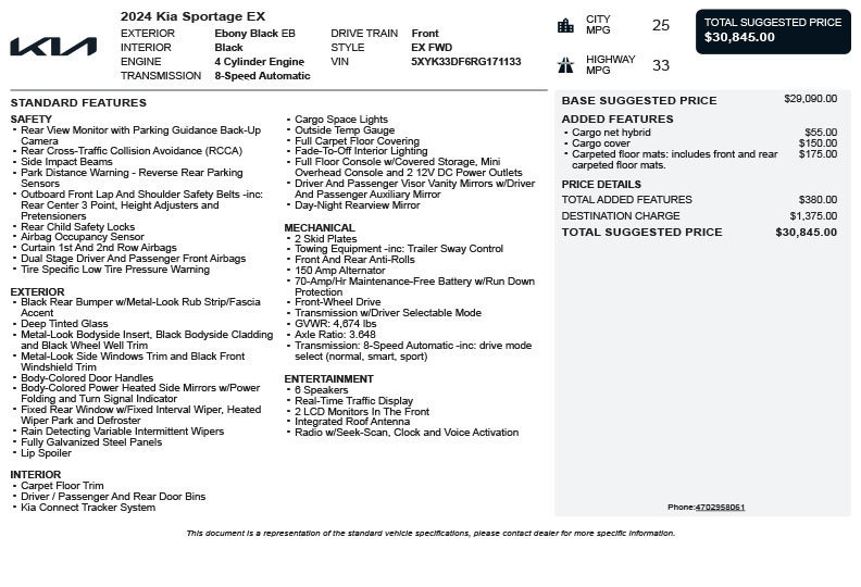 Used 2024 Kia Sportage EX FWD image 3