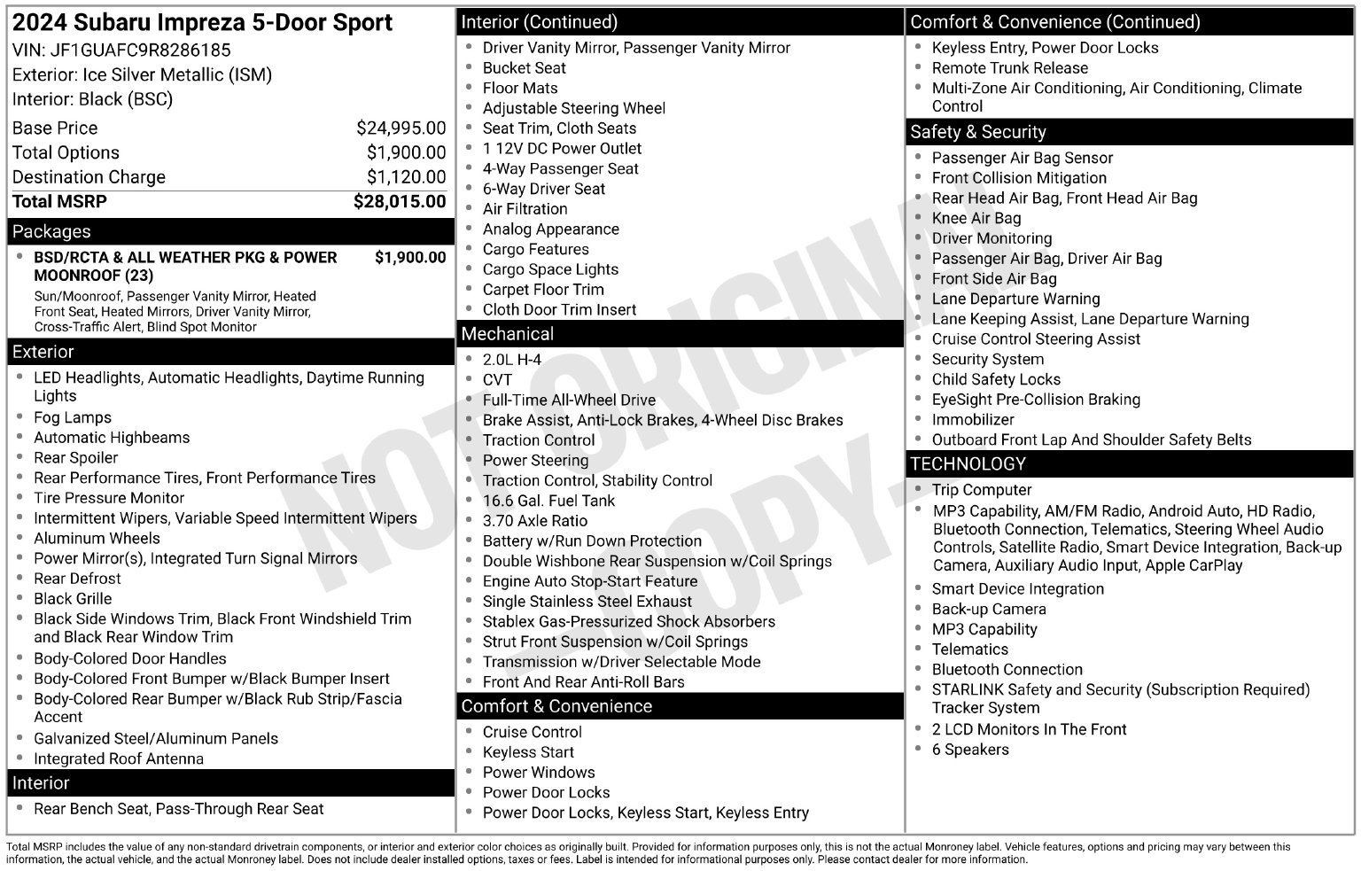 Certified 2024 Subaru Impreza 2.0i Sport AWD/4WD image 35