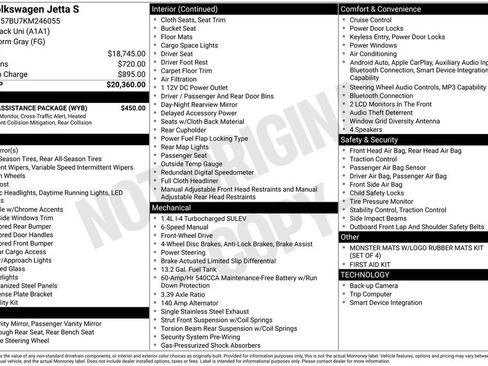 Used 2019 Volkswagen Jetta S w/ Driver Assistance Package image 17
