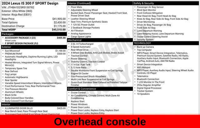 Used 2024 Lexus IS 300 F Sport w/ Accessory Package 2 RWD image 71