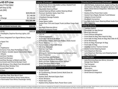 New 2026 Kia K5 GT-Line w/ GT-Line Red Interior Package image 9