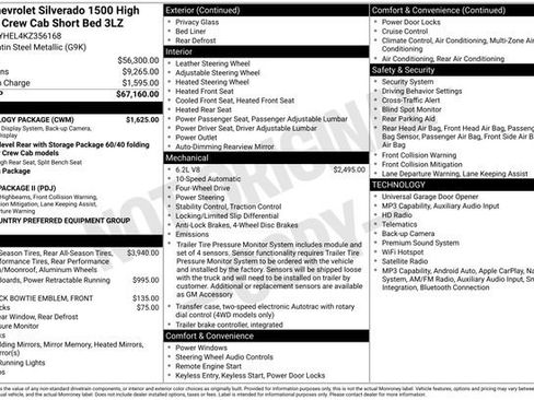 Used 2019 Chevrolet Silverado 1500 High Country w/ Technology Package AWD/4WD image 6