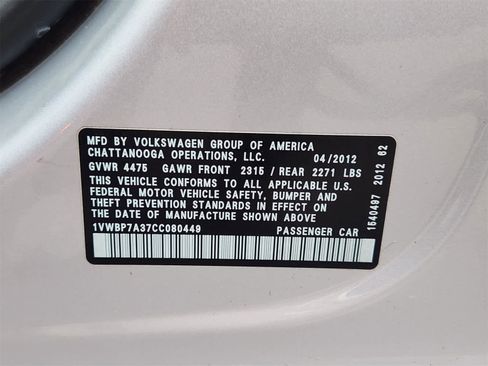 Used 2012 Volkswagen Passat 2.5 SE image 30