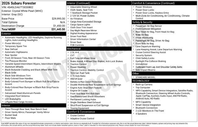 Certified 2026 Subaru Forester AWD/4WD image 21
