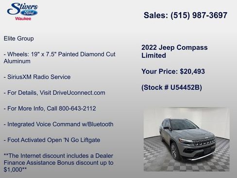 Used 2022 Jeep Compass Limited w/ Elite Group image 24