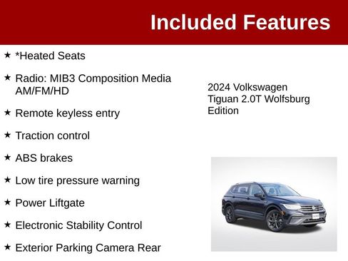Used 2024 Volkswagen Tiguan Wolfsburg Edition FWD image 3