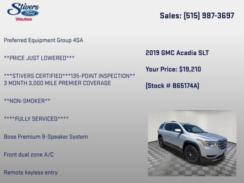 Used 2019 GMC Acadia SLT AWD/4WD image 8