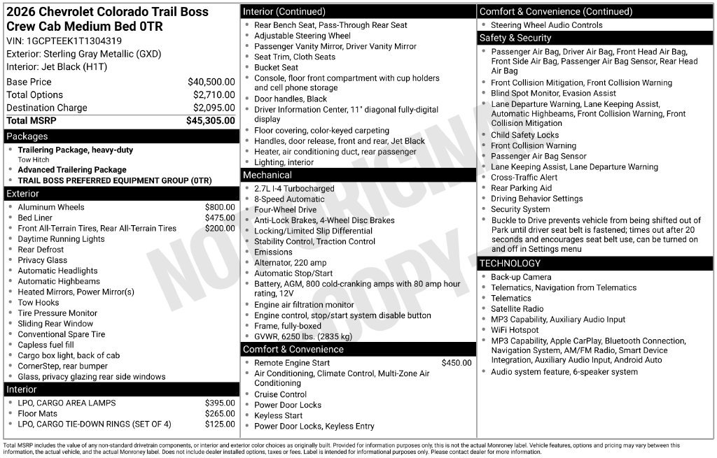 New 2026 Chevrolet Colorado Trail Boss AWD/4WD image 4