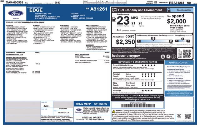 Used 2024 Ford Edge SEL AWD/4WD image 32