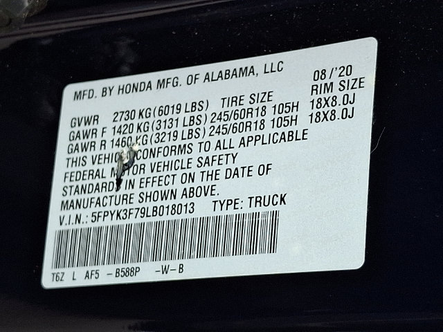 Used 2020 Honda Ridgeline RTL-E image 26