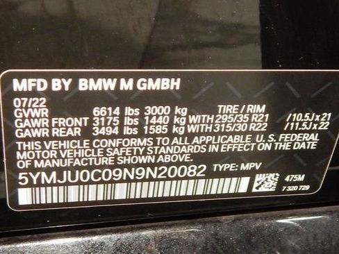 Used 2022 BMW X5 M w/ Competition Package 2 image 14