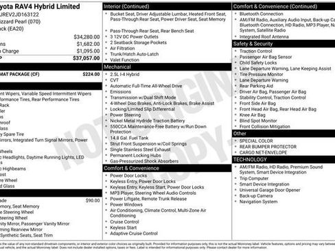 Used 2018 Toyota RAV4 Limited w/ Carpet Mat Package image 2