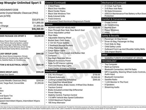 Used 2021 Jeep Wrangler Unlimited Sport AWD/4WD image 24