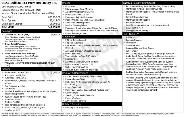 Certified 2023 Cadillac CT4 Premium Luxury w/ Climate Package RWD image 4