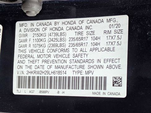 Certified 2020 Honda CR-V LX image 32