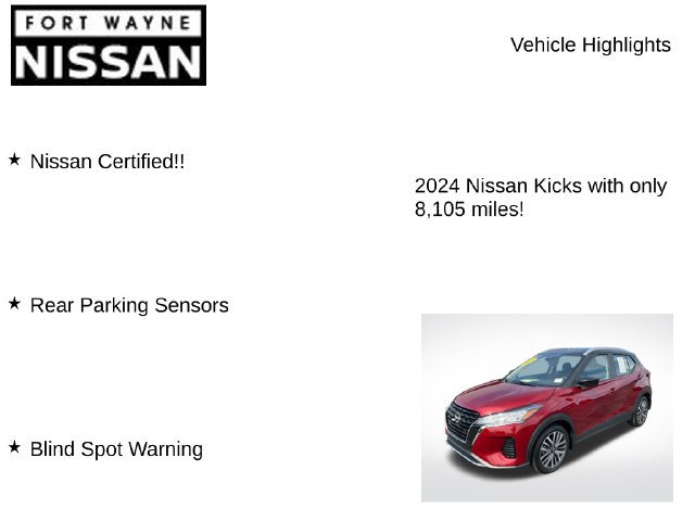 Certified 2024 Nissan Kicks SV FWD image 8
