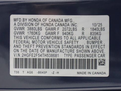 New 2026 Honda Civic Sport image 24