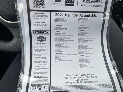 Used 2021 Hyundai Accent SEL image 27