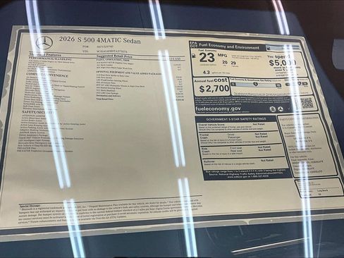 New 2026 Mercedes-Benz S 500 4MATIC image 16