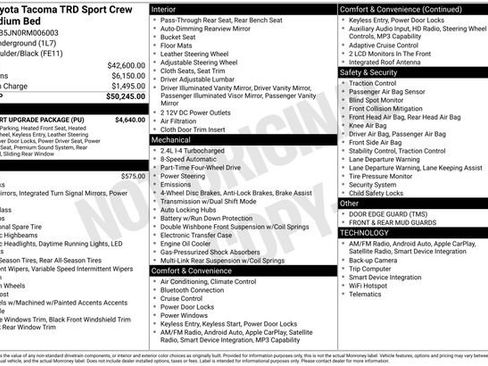 Used 2024 Toyota Tacoma TRD Sport w/ TRD Sport Upgrade Package AWD/4WD image 5