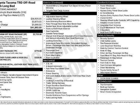 Used 2018 Toyota Tacoma TRD Off-Road w/ TRD Premium Off Road Package AWD/4WD image 23