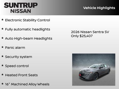 New 2026 Nissan Sentra SV FWD image 30