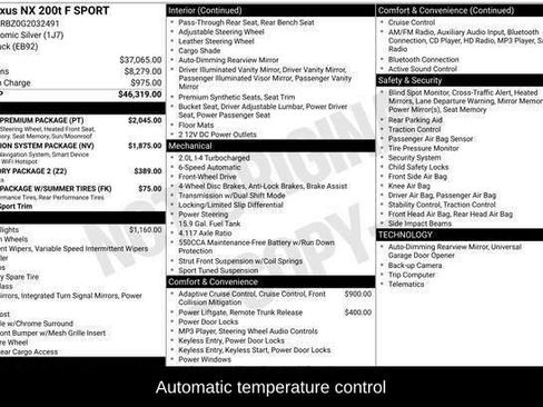 Used 2016 Lexus NX 200t F Sport w/ F Sport Premium Package image 2