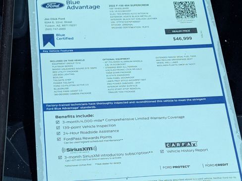 Certified 2022 Ford F150 Platinum w/ Equipment Group 701A High image 15