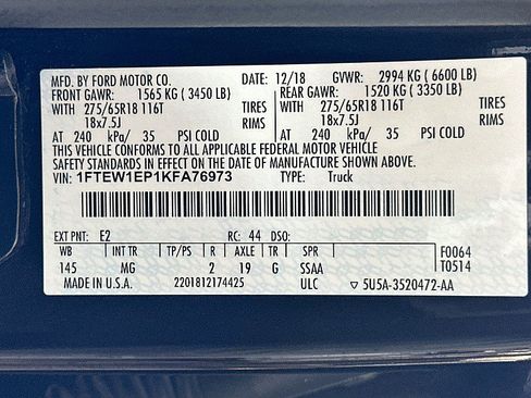 Used 2019 Ford F150 XLT w/ Equipment Group 302A Luxury AWD/4WD image 32