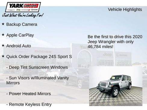 Certified 2020 Jeep Wrangler Unlimited Sport S image 13