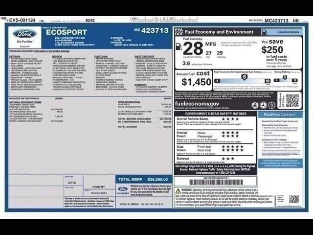 Used 2021 Ford EcoSport SE w/ SE Convenience Package FWD image 5