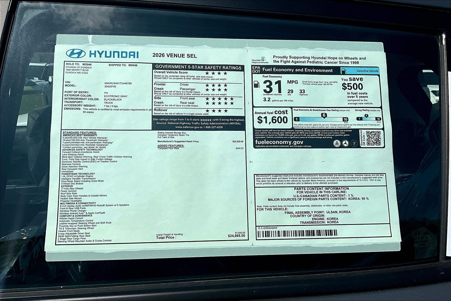 New 2026 Hyundai Venue SEL FWD image 16