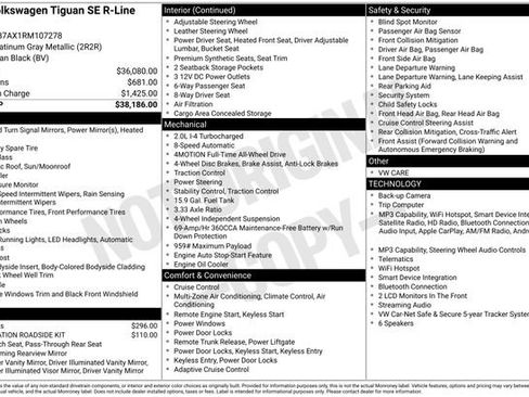 Used 2024 Volkswagen Tiguan SE R-Line AWD/4WD image 6