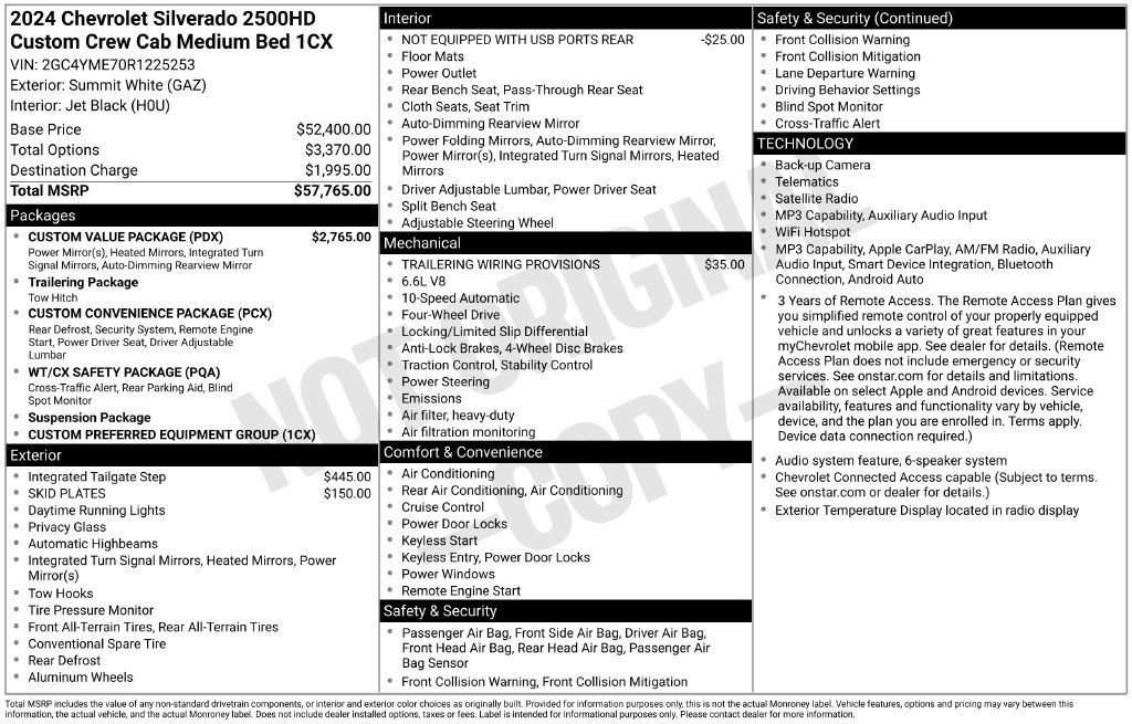 Used 2024 Chevrolet Silverado 2500 Custom w/ Custom Value Package AWD/4WD image 12