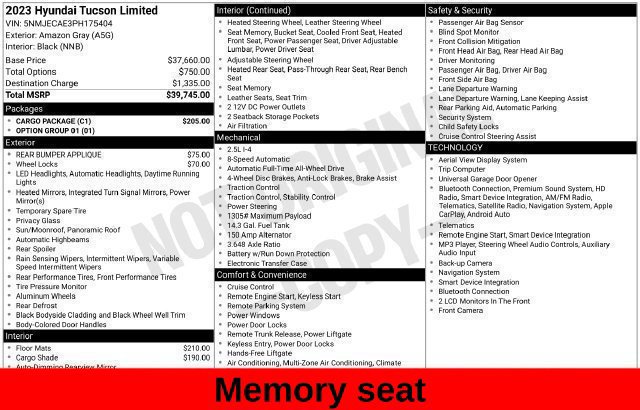 Used 2023 Hyundai Tucson Limited w/ Cargo Package AWD/4WD image 29