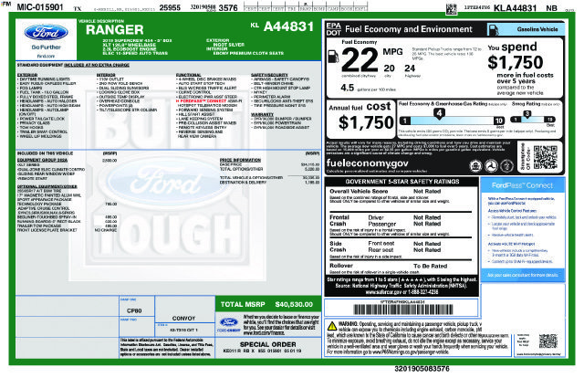 Used 2019 Ford Ranger XLT w/ Equipment Group 302A Luxury AWD/4WD image 30