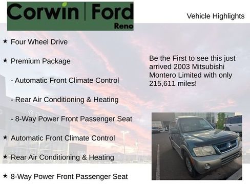 Used 2003 Mitsubishi Montero Limited AWD/4WD image 4