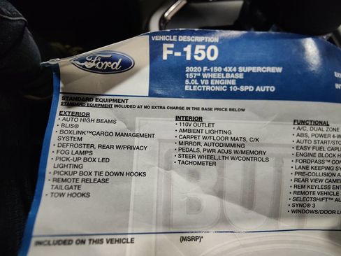 Used 2020 Ford F150 Lariat w/ Equipment Group 502A Luxury image 43