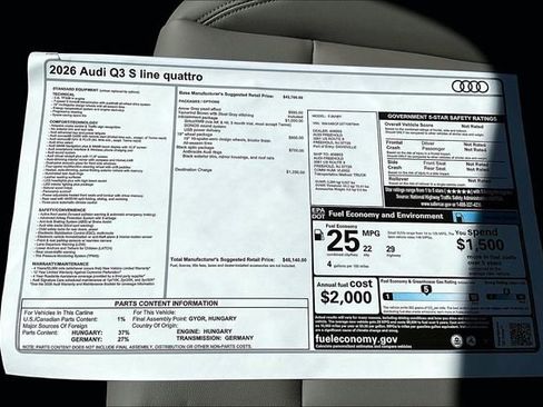 New 2026 Audi Q3 quattro 2.0T AWD/4WD image 14