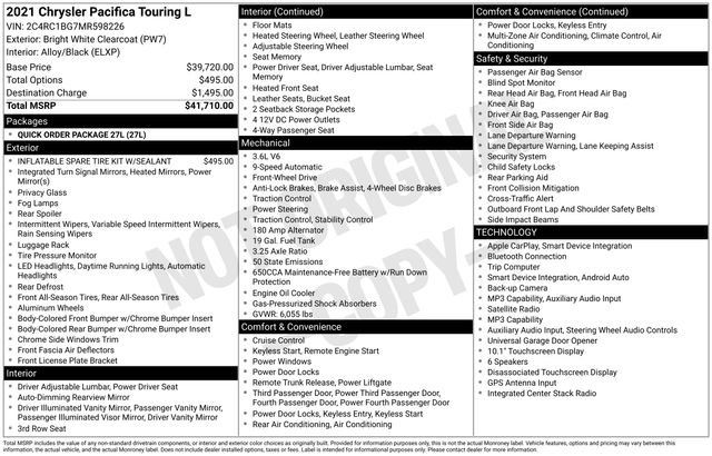Used 2021 Chrysler Pacifica Touring-L FWD image 33