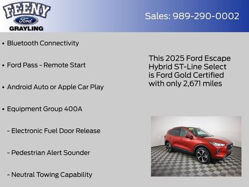Used 2025 Ford Escape ST-Line Select w/ Tech Pack #1 image 9