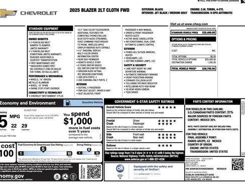 Used 2025 Chevrolet Blazer LT FWD image 3