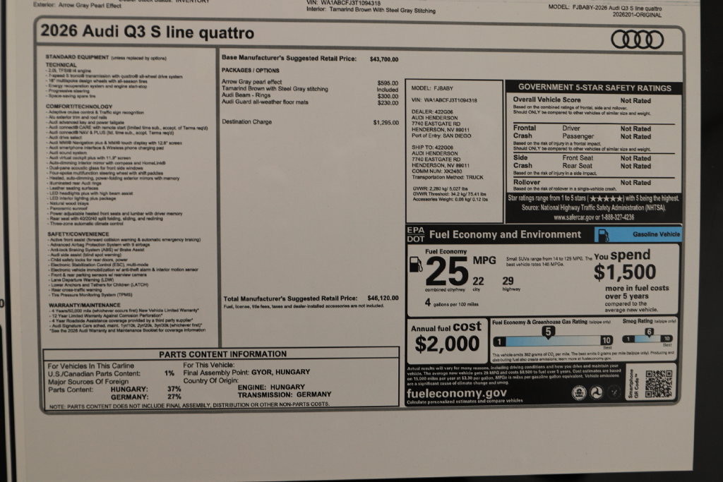 New 2026 Audi Q3 quattro 2.0T AWD/4WD image 33
