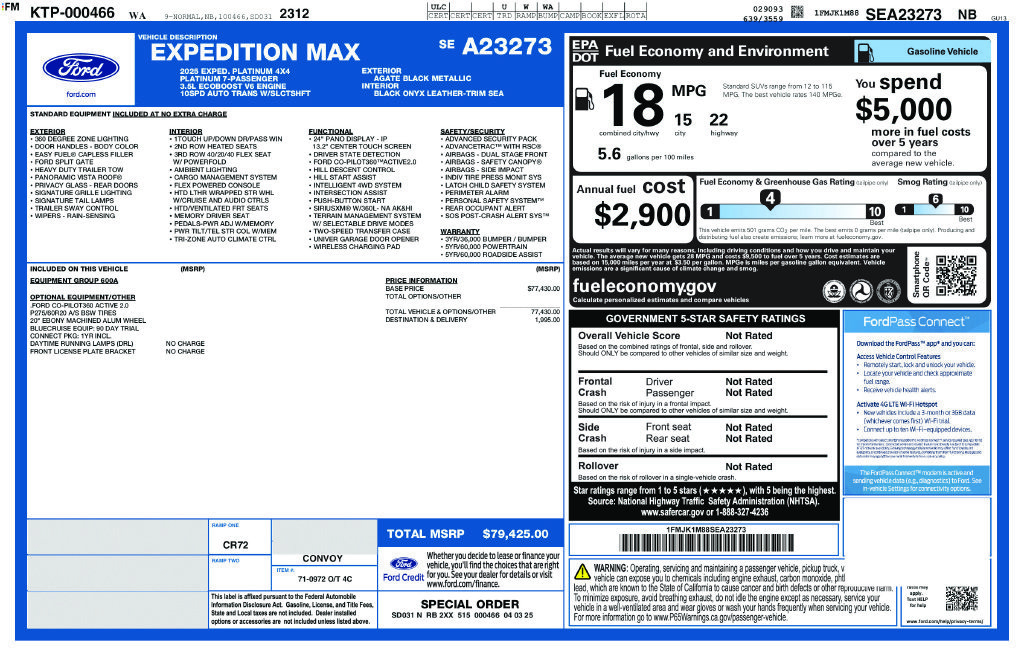 Used 2025 Ford Expedition Max Platinum AWD/4WD image 9