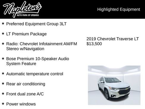 Used 2019 Chevrolet Traverse LT w/ LT Premium Package FWD image 4