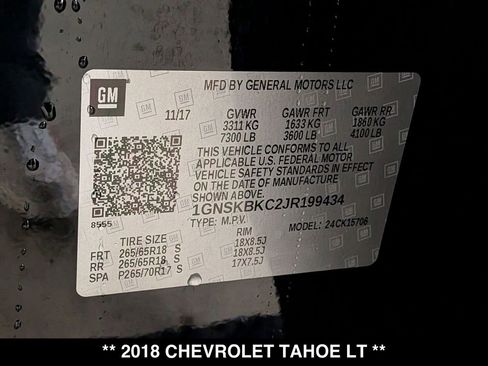 Used 2018 Chevrolet Tahoe LT w/ Luxury Package AWD/4WD image 30