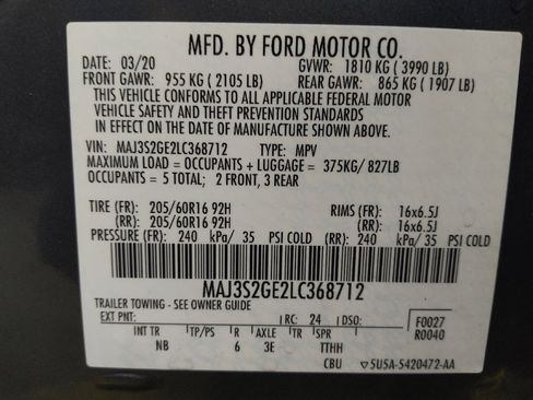 Used 2020 Ford EcoSport SE w/ SE Convenience Package FWD image 33