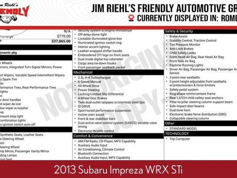 Used 2013 Subaru Impreza WRX STI AWD/4WD image 1