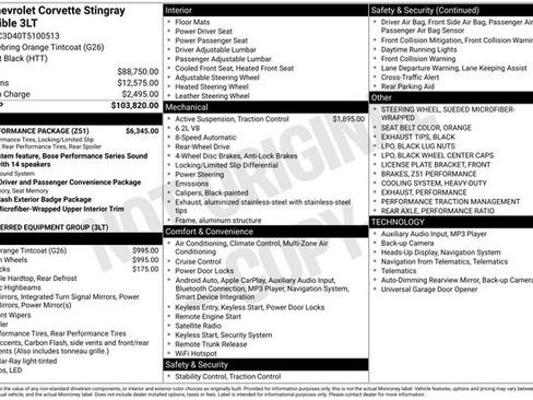 New 2026 Chevrolet Corvette Stingray Premium Conv w/ Z51 Performance Package RWD image 27